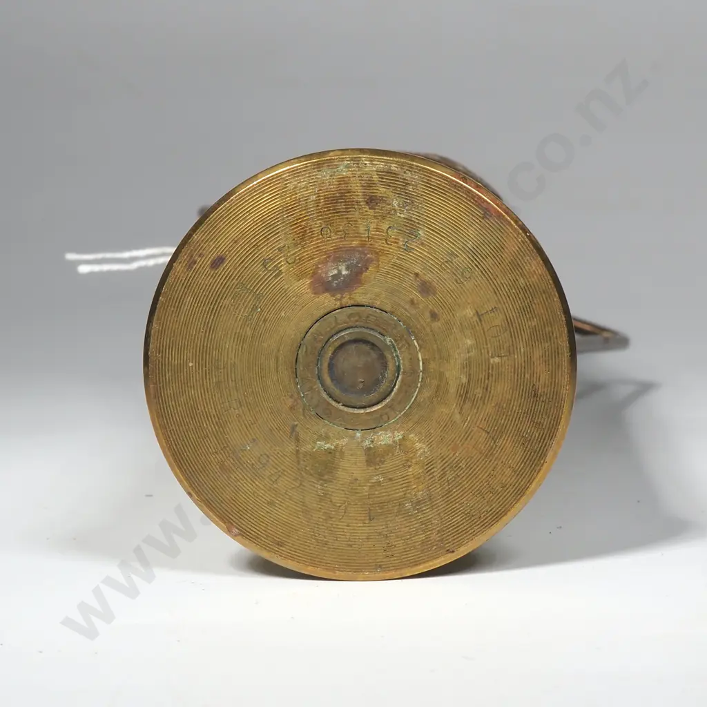 Trench Art WW11 Era American Shell Case /vase w Applied NZ Army 'Onward Badge" Image 1++
