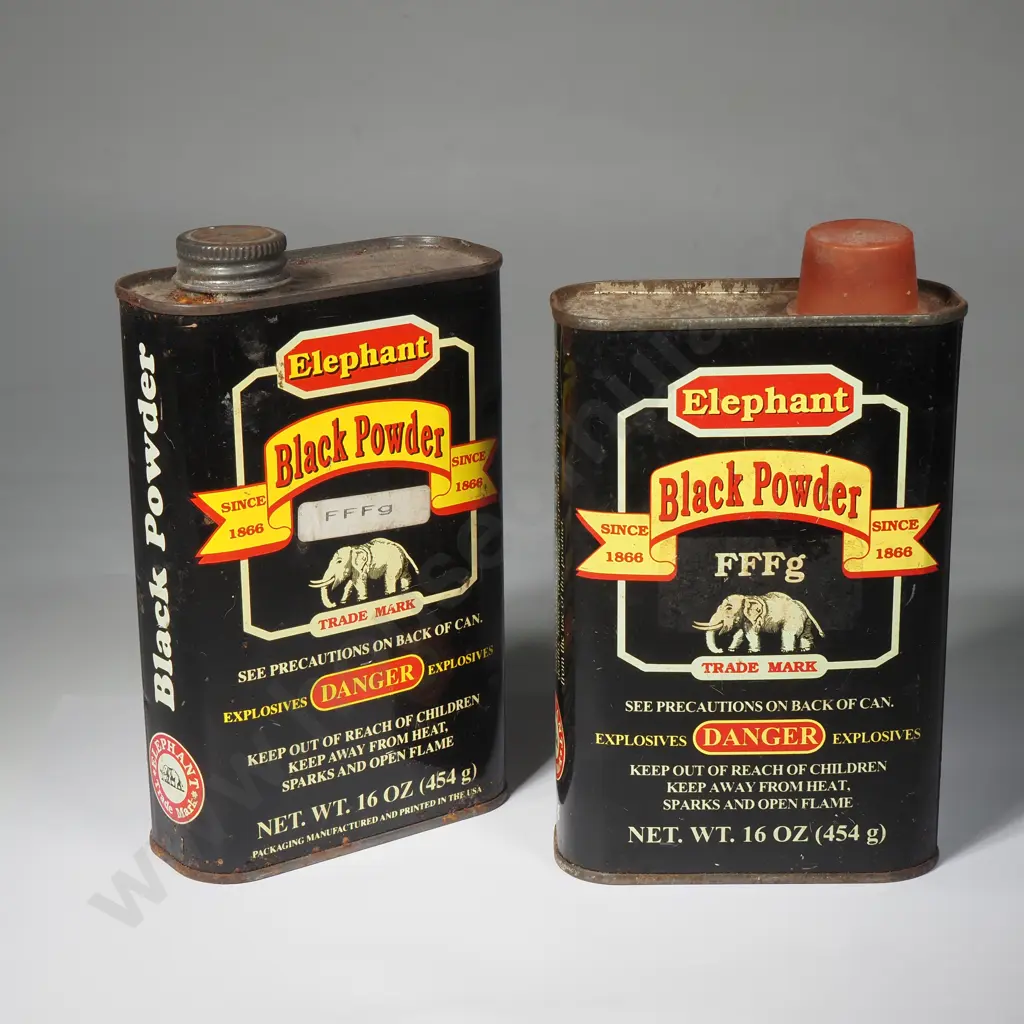 2 x Elephant Black Powder Tins Image 1++
