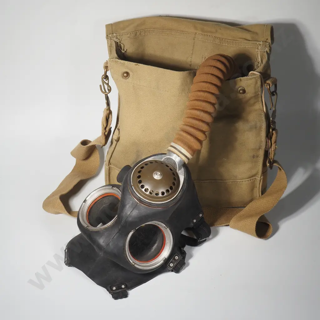 WW2 1941 Dated British Gas Mask in Carry Bag Image 1++