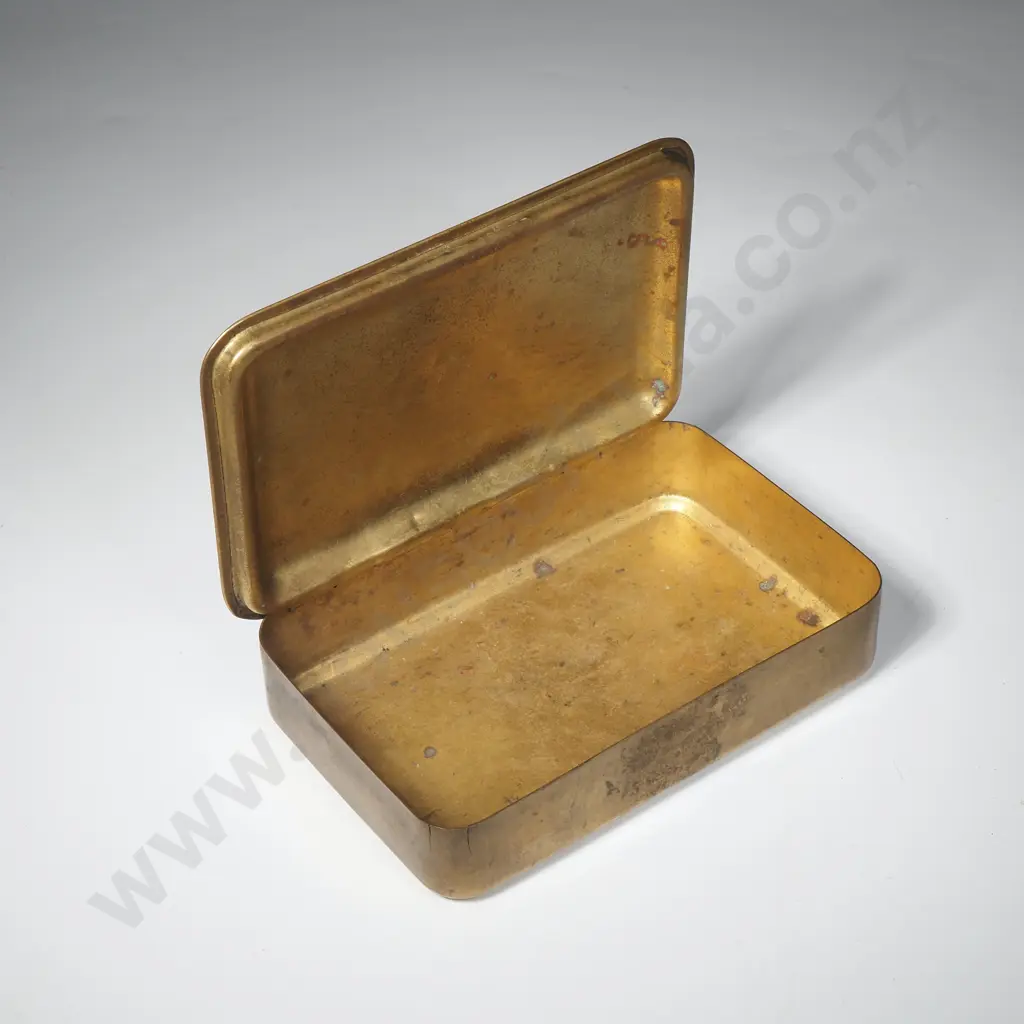 1914 Brass Christma Gift Tin Commissioned by Princess Mary for British Servicemen & Nurses in WW1 Image 1++