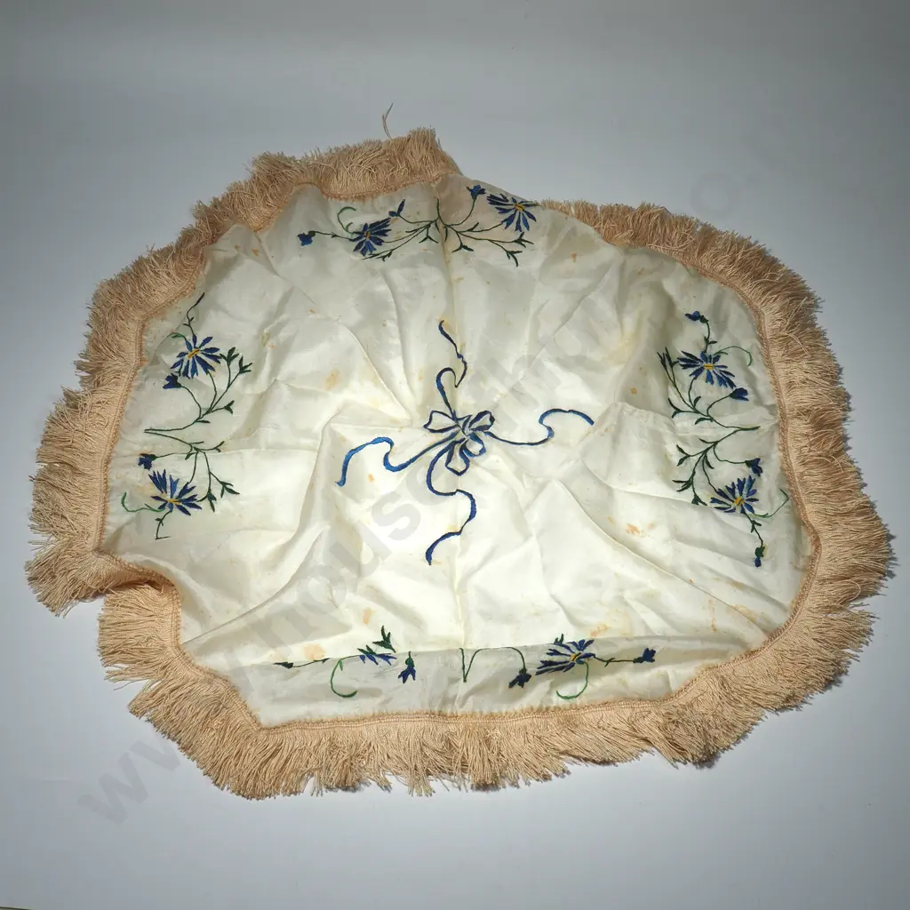 Embroidered Silk Doily Made From a WW1  Parachute Image 1++