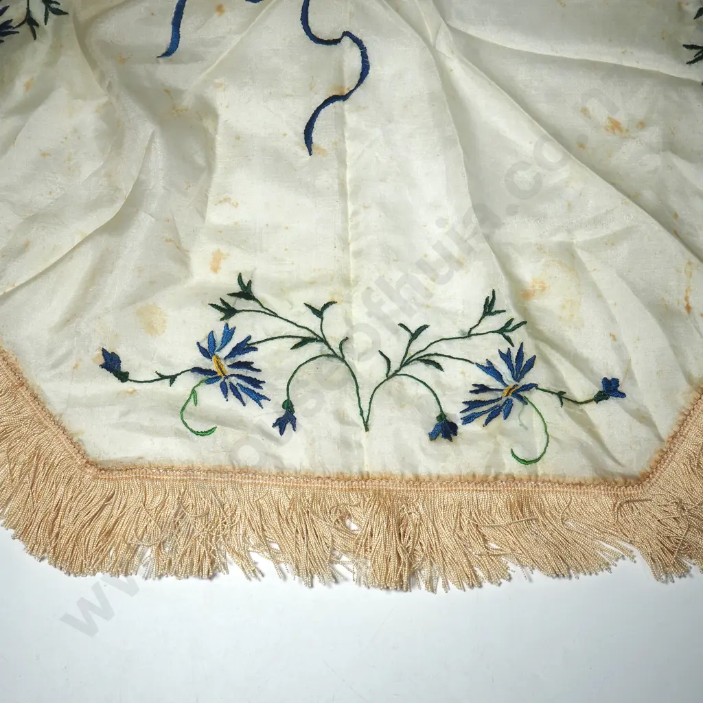 Embroidered Silk Doily Made From a WW1  Parachute Image 1++