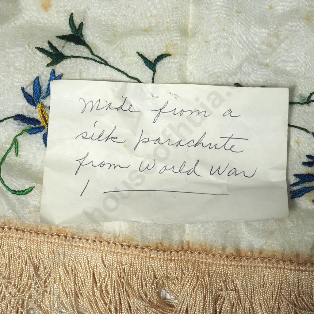 Embroidered Silk Doily Made From a WW1  Parachute Image 1++