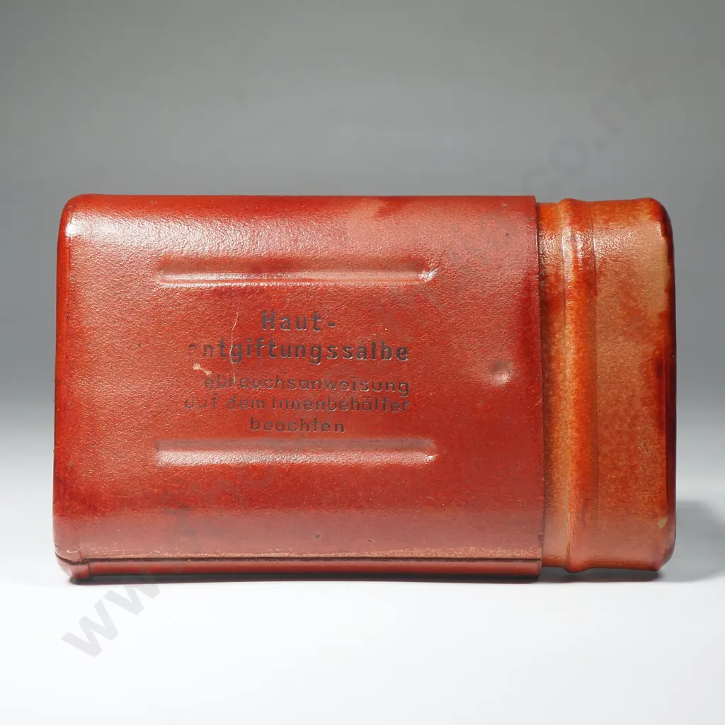 Original WW 11 German Wehrmacht Hautentgiftungssalbe 41 Decontamination Kit w Bottle , Dated 1942 Image 1++