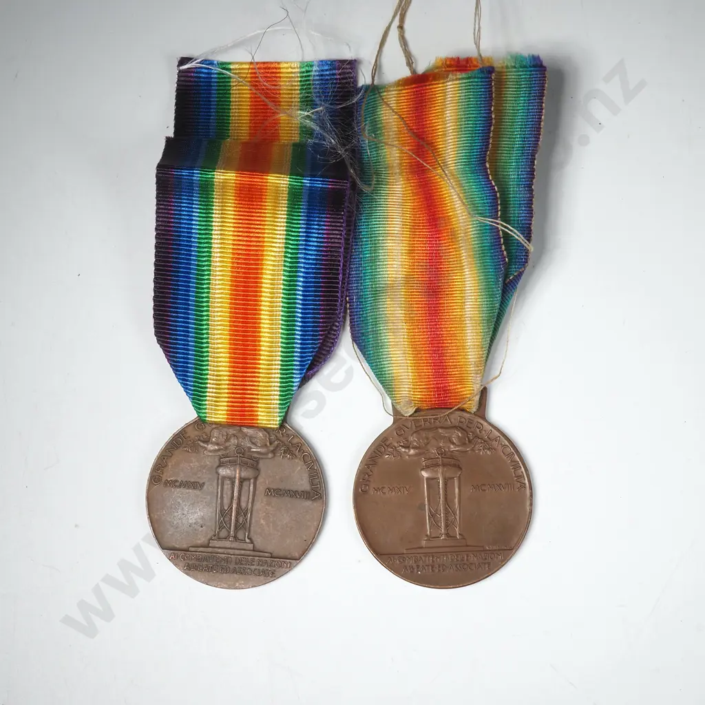 Two WW1 Italy Victory Medals Image 1++