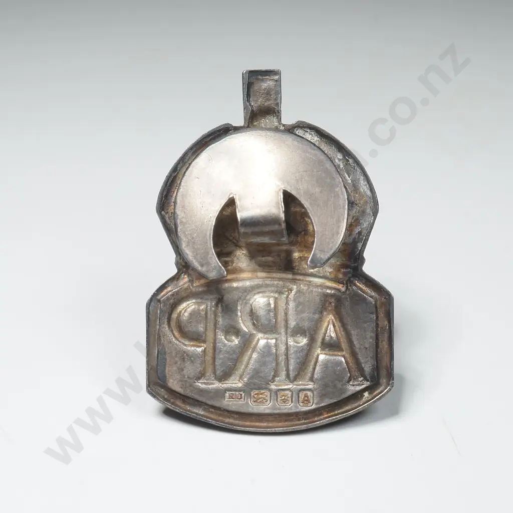 WW2 ARP Badge in Sterling Silver w English Hallmarks Image 1++