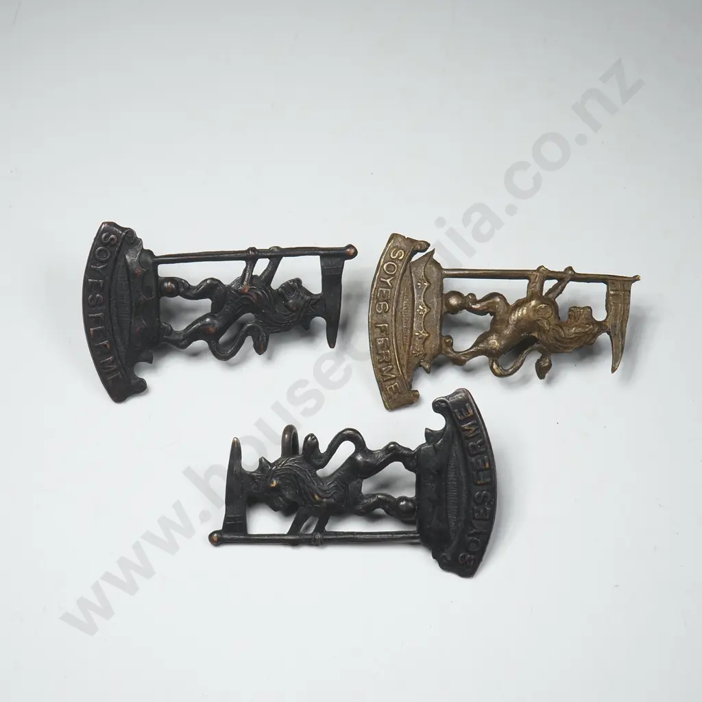 Three WW1 New Zealand Rifle Brigade Collar Badges Image 1++