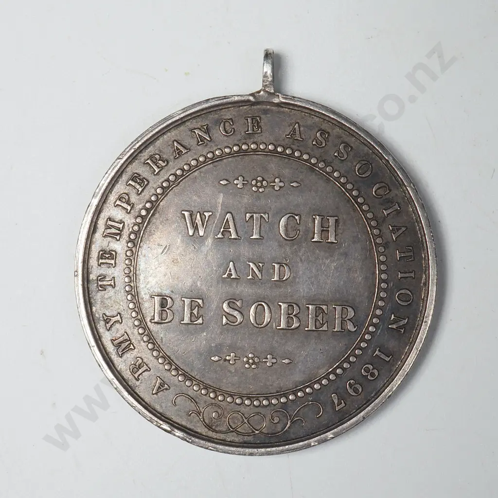 Silver Army Temperance Medal, India, 1897. Image 1++