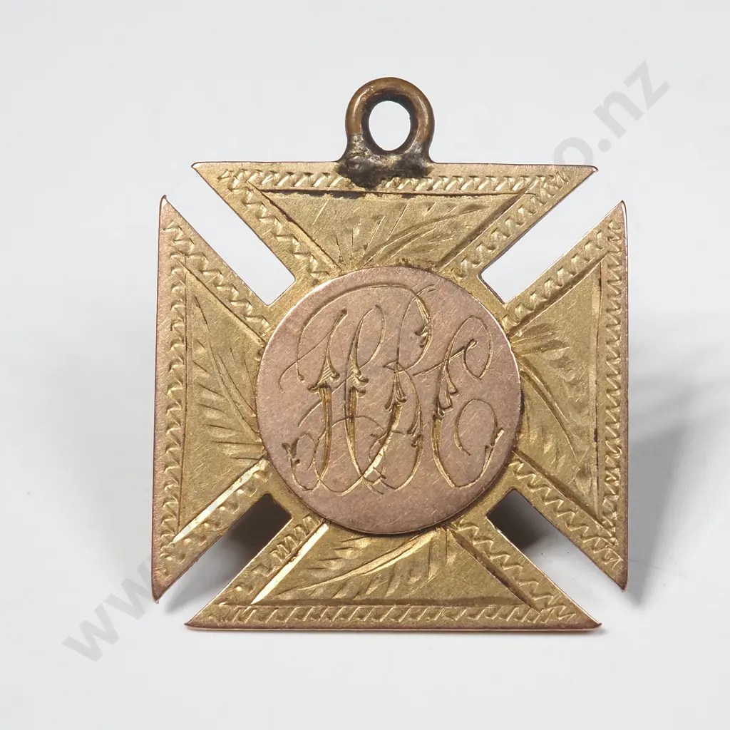 9ct Gold Fob Medal - From MAC For Services During Training, 1907. Image 1++