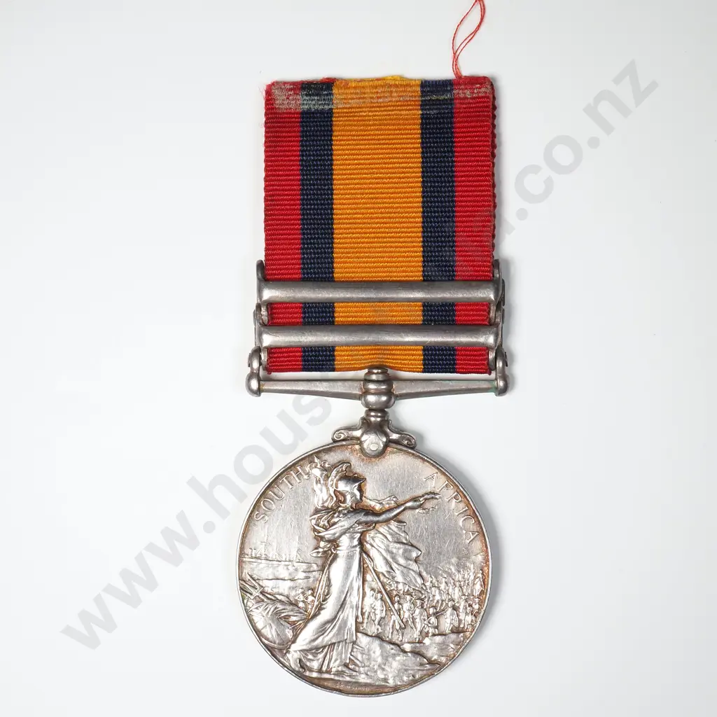 Boer War 9th Contingent QSA Medal to 7165 Randolph Albert Alexander Eagleton w Two Clasps Image 1++