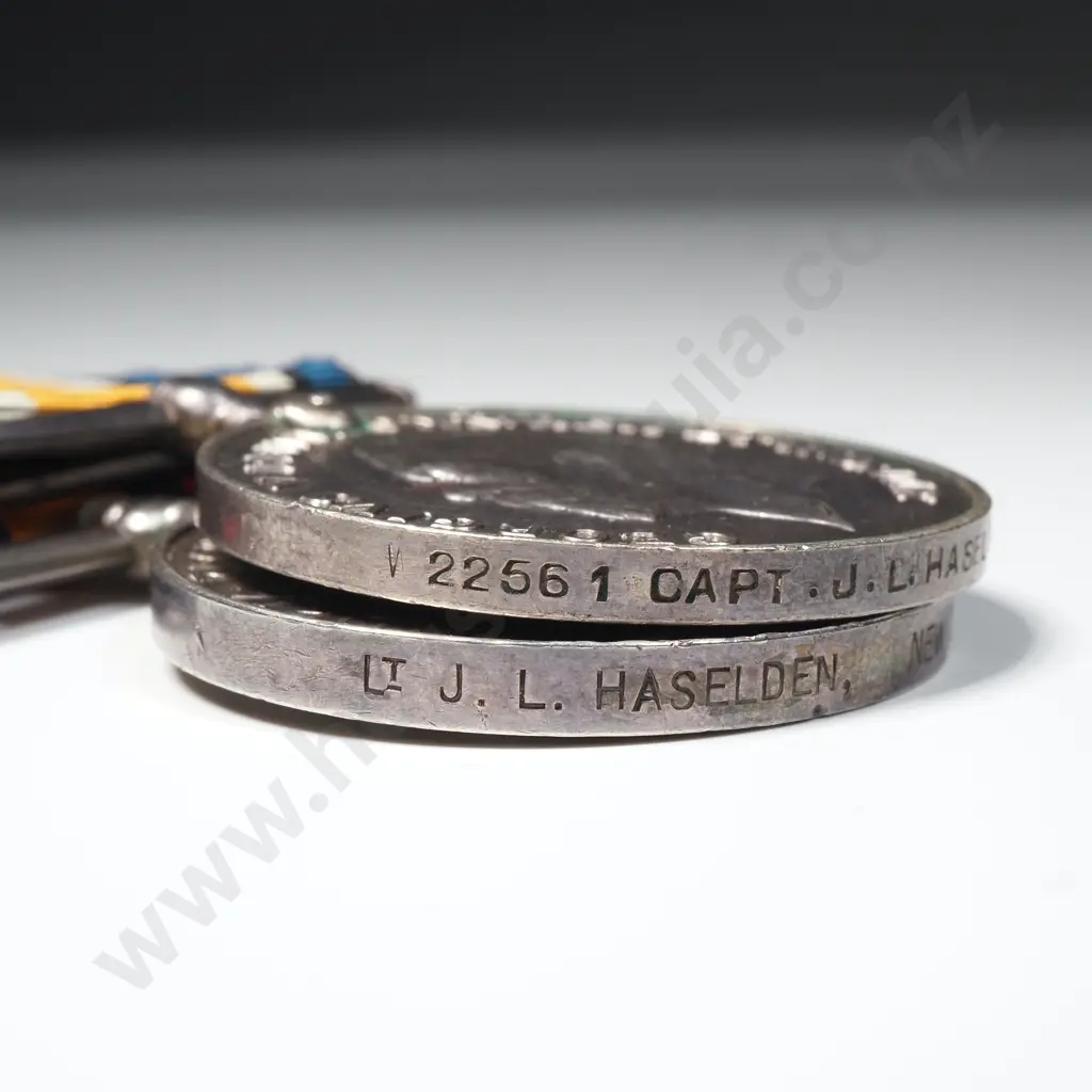 5th Contingent New Zealand Boer War QSA & BWM (Sole Entitlement) to Lt J L Haselden Image 1++