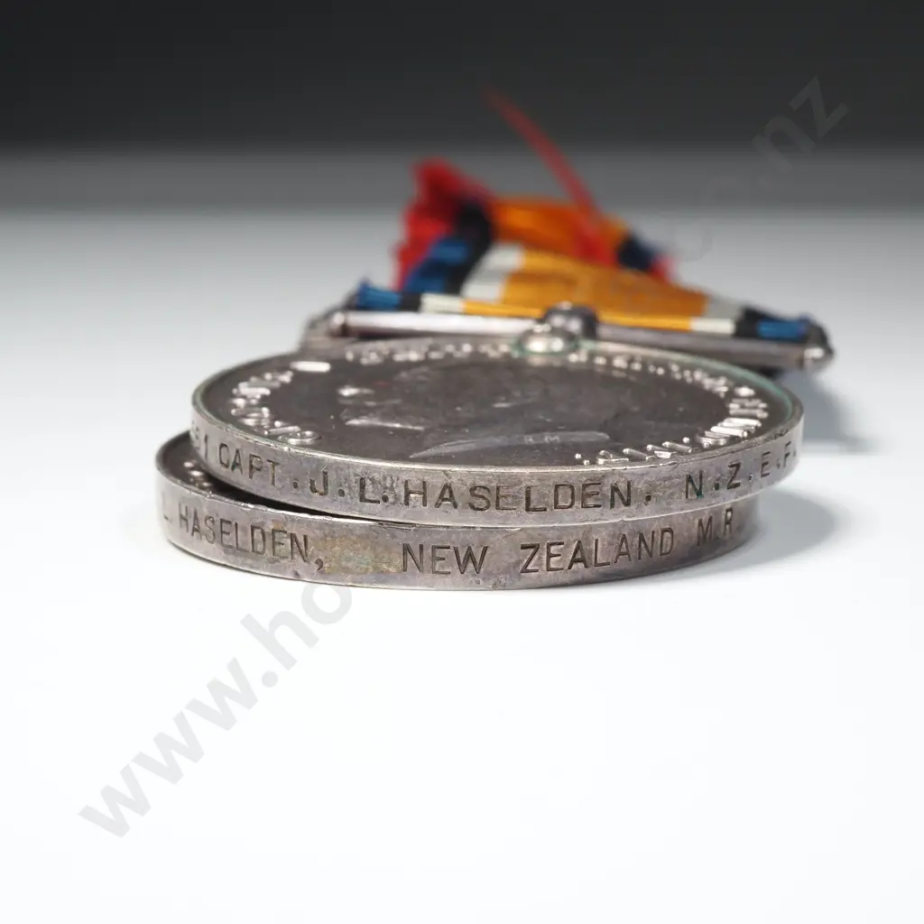 5th Contingent New Zealand Boer War QSA & BWM (Sole Entitlement) to Lt J L Haselden Image 1++