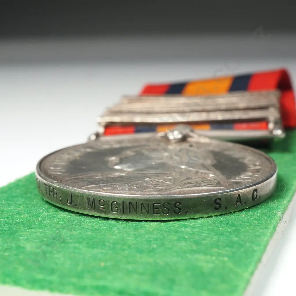 Boer War QSA to 970 TPR J McGinness 3rd CL SAC British Image 1++
