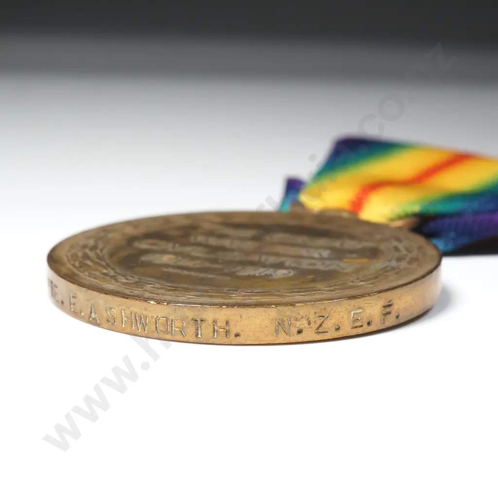 WW1 Victory Medal to 6/2529 Pte Edgar Ashworth - 6th Reinforcements Image 1++