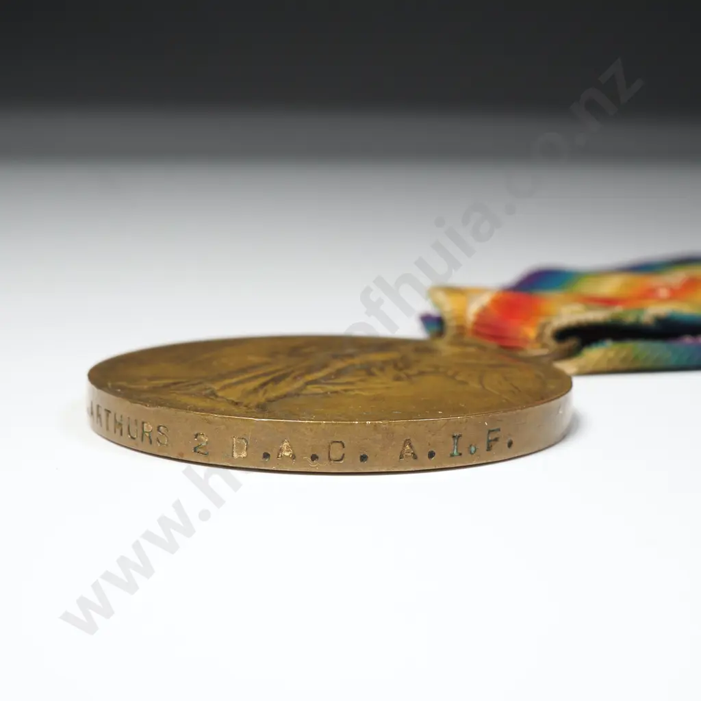 Victory Medal to 15671 GNR G Arthurs  2DAC AIF  Image 1++