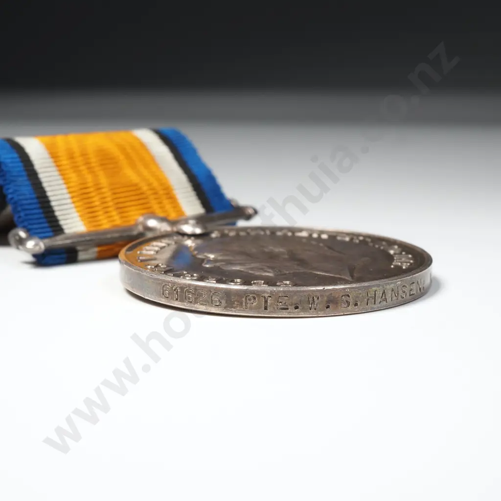 WW1 BWM to 61626 William Simmon Hansen 30th Reinforcements - Full Entitlement Image 1++