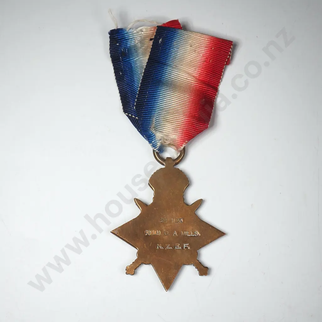 WW1 1914/15 Star to 24/1123 C A Mills NZEF Image 1++