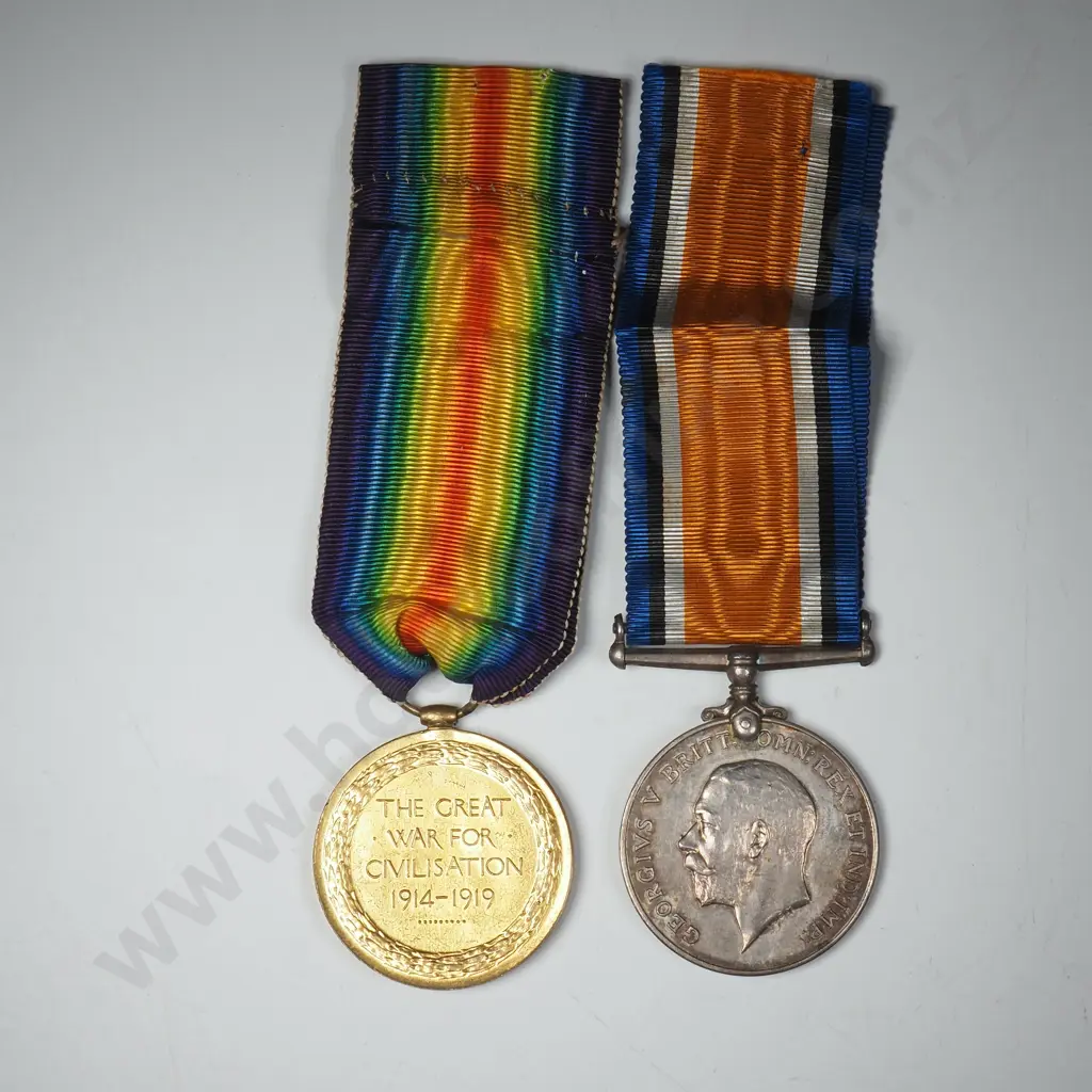WW1 Pair ot 41260 Pte A J Beer Duke of Cornwall Light Infantry  Image 1++