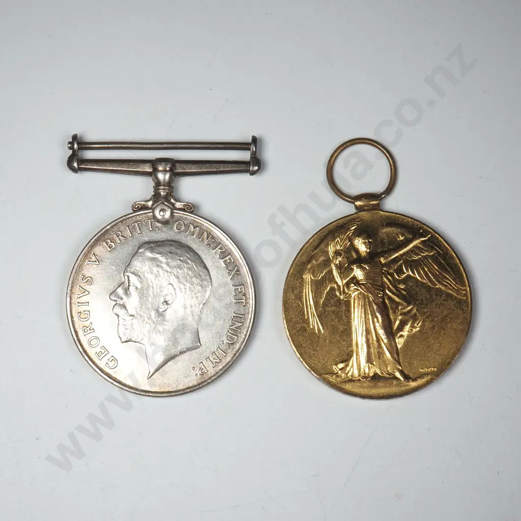 WWI Medal Pair Named “51707 PTE. A. DYSART. N.Z.E.F.”. 22290 Image 1++