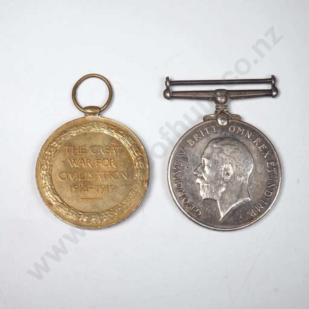 WW1 Pair to 47881 Pte Victor Hannah NZEF Twice WIA Image 1++