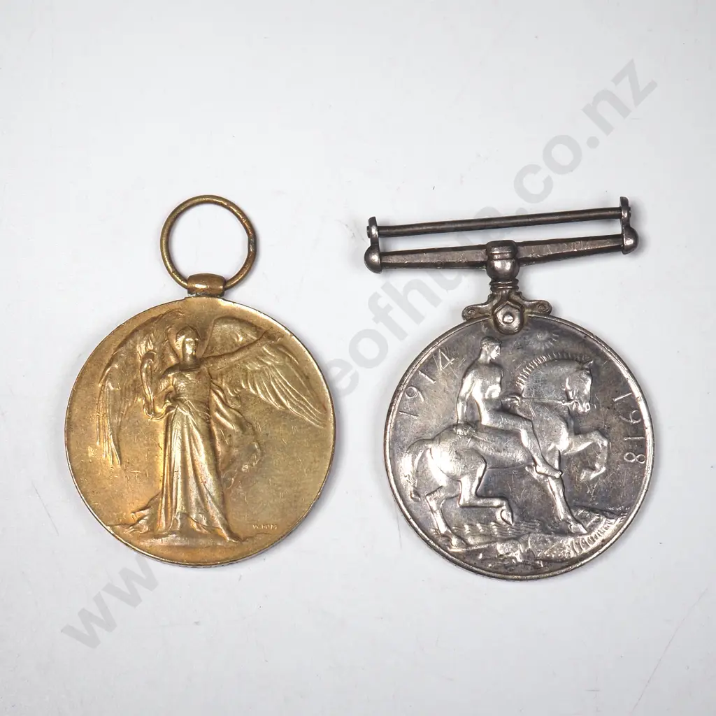 WW1 Pair to 47881 Pte Victor Hannah NZEF Twice WIA Image 1++