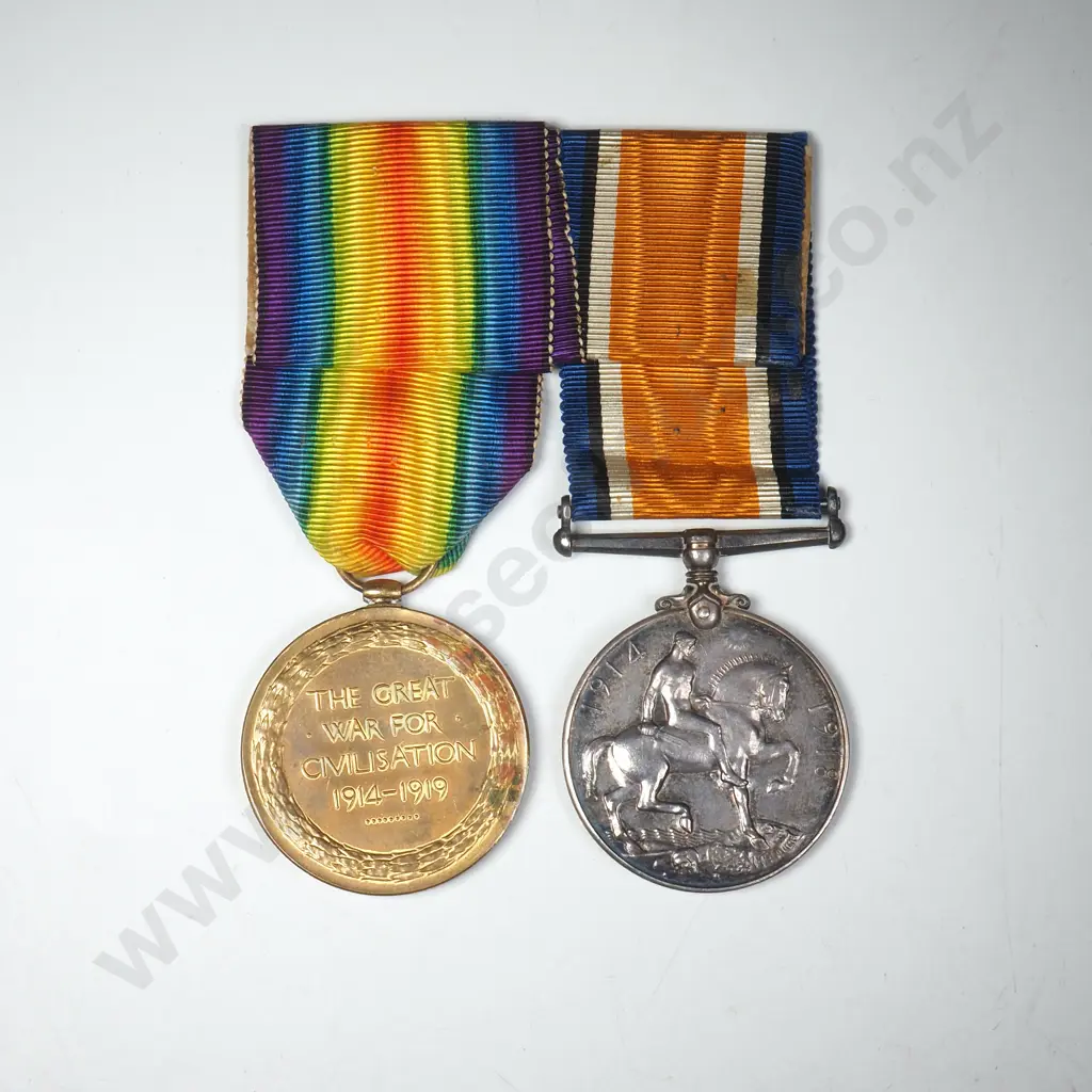 WW1 Pair to 4/1910 Pte John Clement Croft NZEF NZ Engineers ex Royal Navy Image 1++