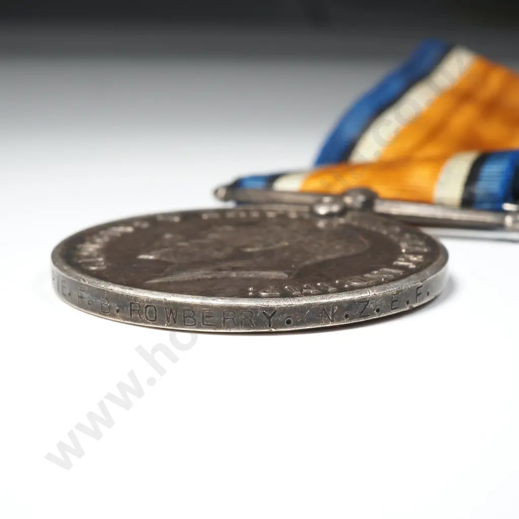 WW1 New Zealand 1914/15 Sta & BWM & Gallipoli Medallion to 8/1897 Pt P Rowberry NZEF Image 1++