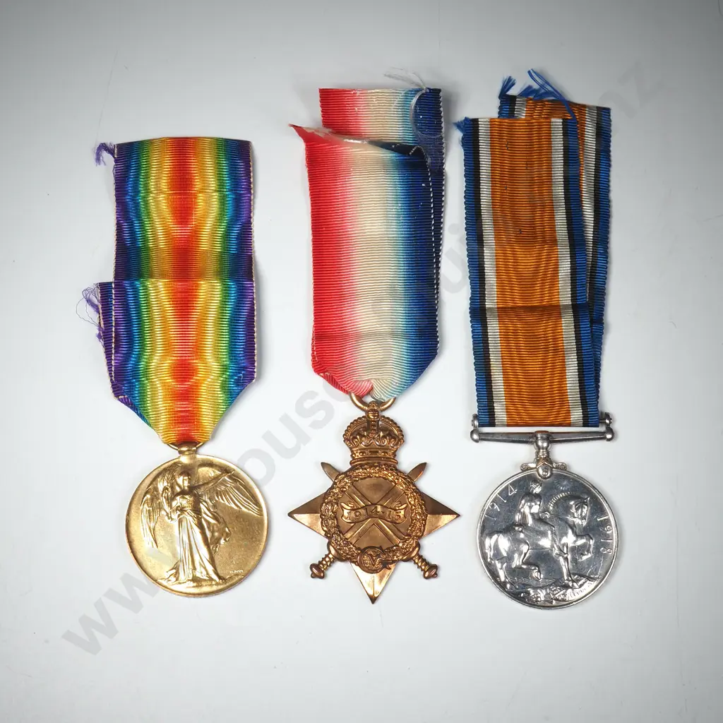 WW1 Trio to 13/7 E G Allen NZEF Auckland Mounted Rifles Image 1++