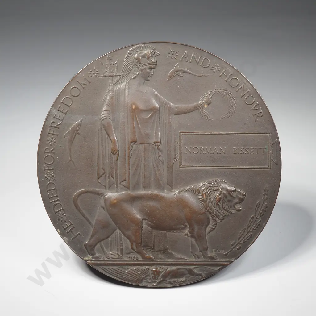 Death Plaque to 49226 Norman Bisset NZEF  Image 1++