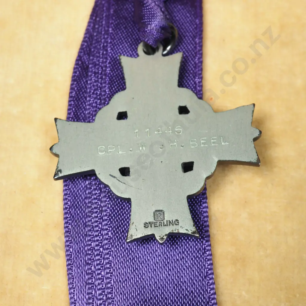 WW2 NZ Memorial Cross to 11445 CPL William Henry Beel 20th Battalion POW Died 15th Aug 1947 Image 1++