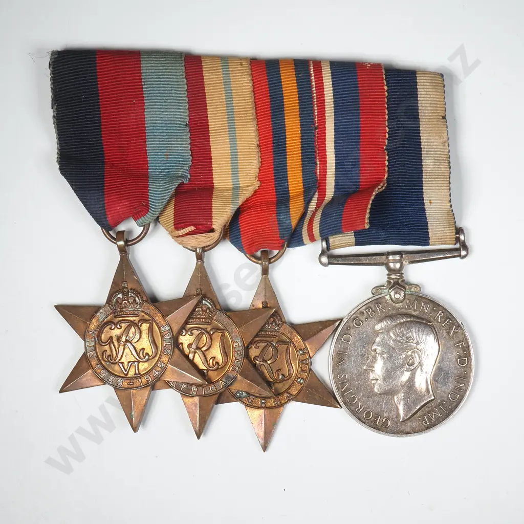 3 X WWII Stars And A Royal Naval Long Service And Good Conduct Medal ( George VI ) Named “M. 39069 A. F. WHITTAKER. O. A. 1. H. M. S. KENT.”. 22740 Image 1++