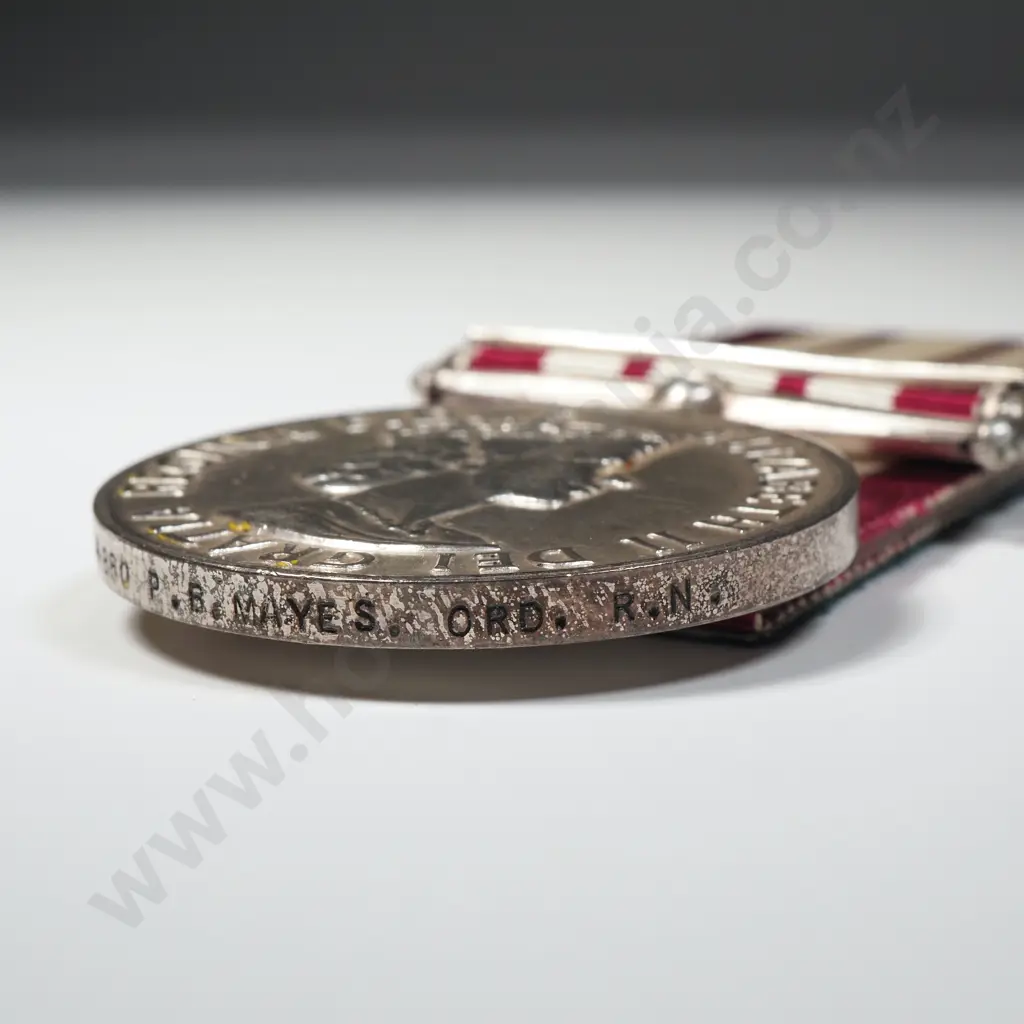 Naval GSM Medal C/SS 954880 P B Mayes ORD RN Image 1++