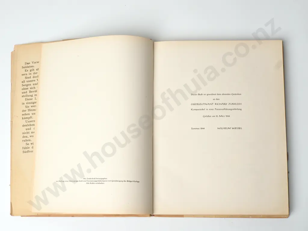 1944 German Propaganda Book Titled Umkampftes Romisches Land by Willhelm Wessel Image 1++