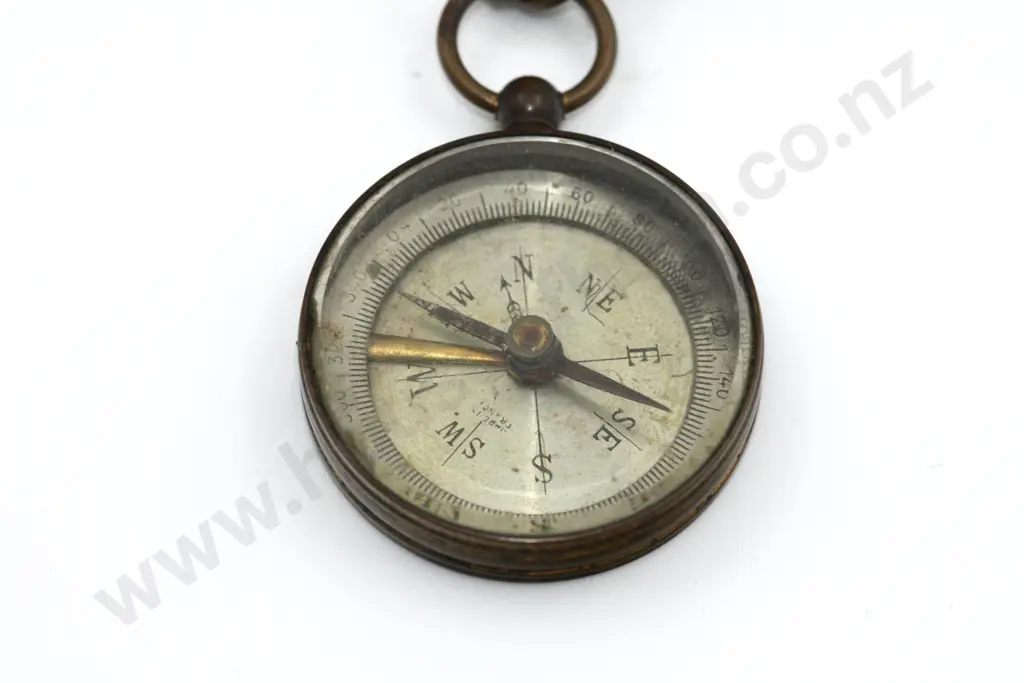 Large Vintage Compass Snake Chain Necklace & Pendant "Where are we going" Image 1++