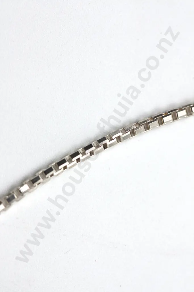 Sterling Silver Box Link Necklace "A Shiny Package" Image 1++