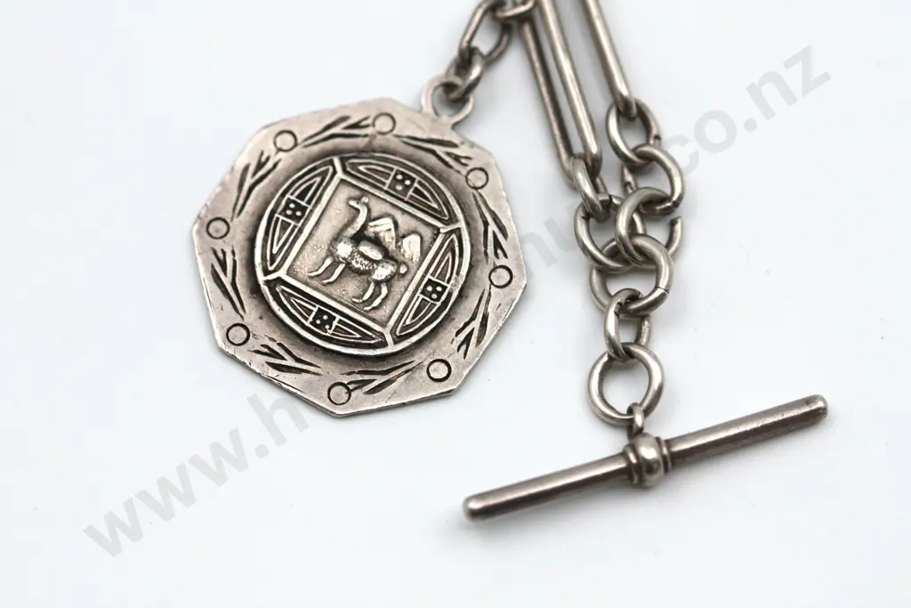 Sterling Silver Fob Chain w Lama Fob "Into The Desert" Image 1++