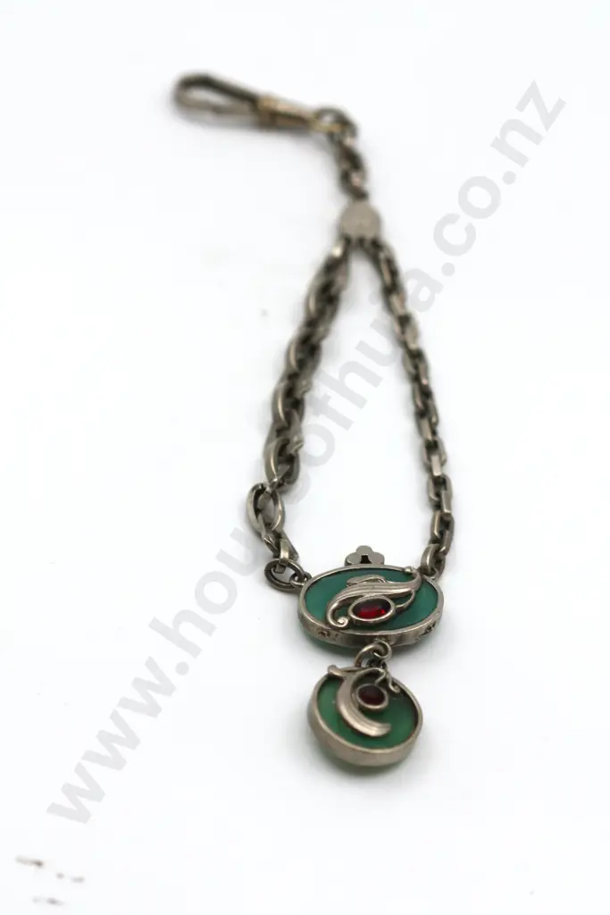 Silver Metal (Untested) Bracelet with Decorative Drop "Through the Looking Glass" Image 1++