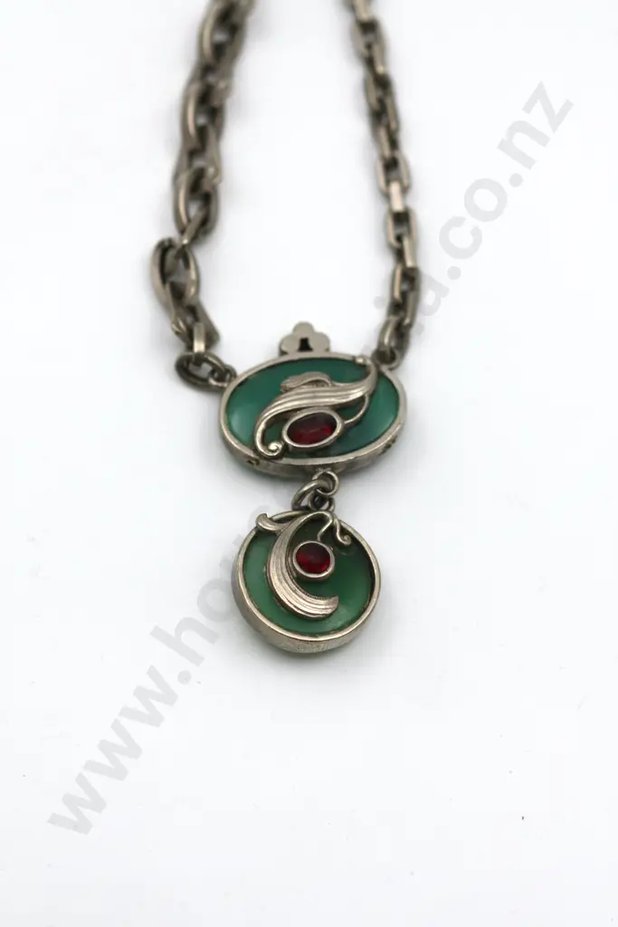 Silver Metal (Untested) Bracelet with Decorative Drop "Through the Looking Glass" Image 1++