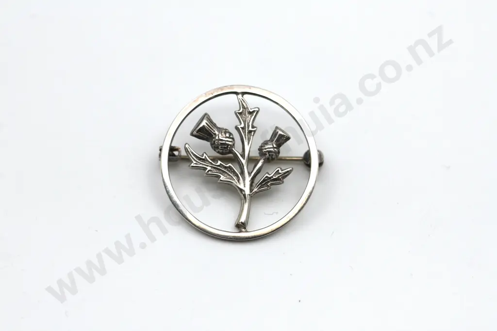 Sterling Silver Thistle Brooch Image 1++