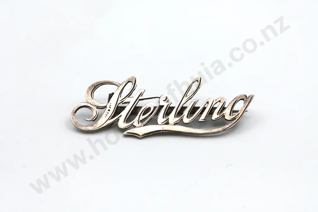 "Sterling" Sterling Silver Brooch "A Sterling Investment" Image 1++