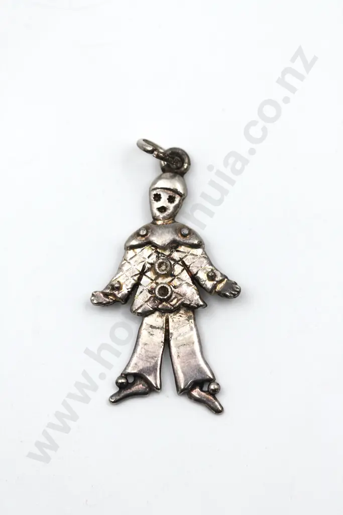Sterling Silver Articulated Clown Pendant "Ha Ha Said the Clown" Image 1++