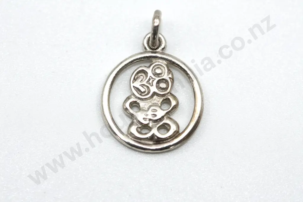 Sterling Silver Tiki Pendant "Teeny Tiny Taonga" Image 1++