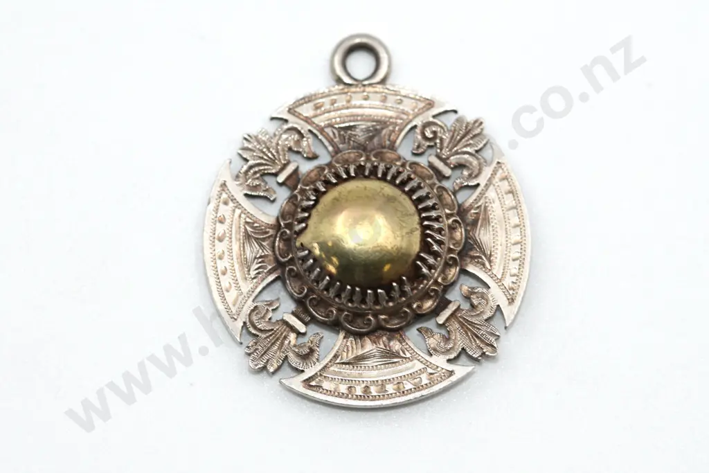 Sterling Silver Award Medal 1889 "Challenge Shield" Image 1++