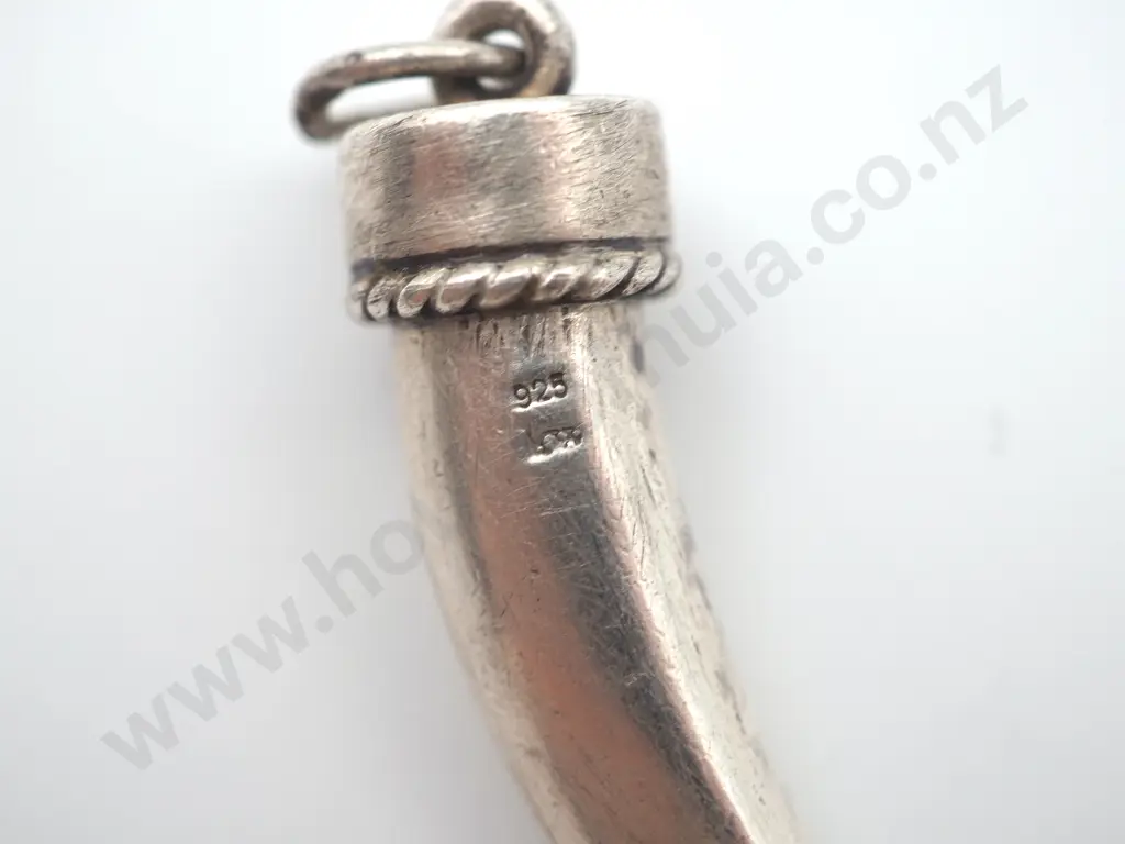 Sterling Silver Powder Horn Pendant "Bang Bang" Image 1++