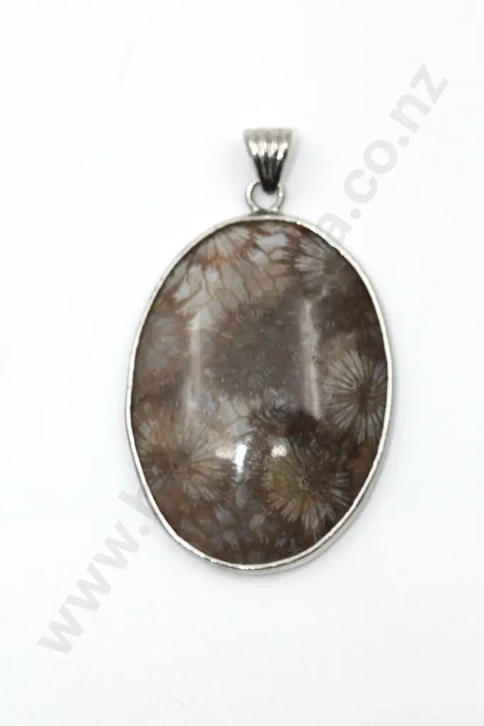 Sterling Silver Moss Agate Pendant "A new beginning" Image 1++