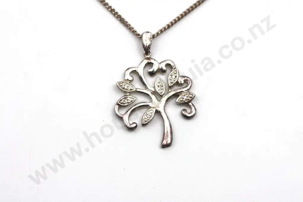 Sterling Silver Tree Pendant on Sterling Silver Chain 'Tree of life' Image 1++
