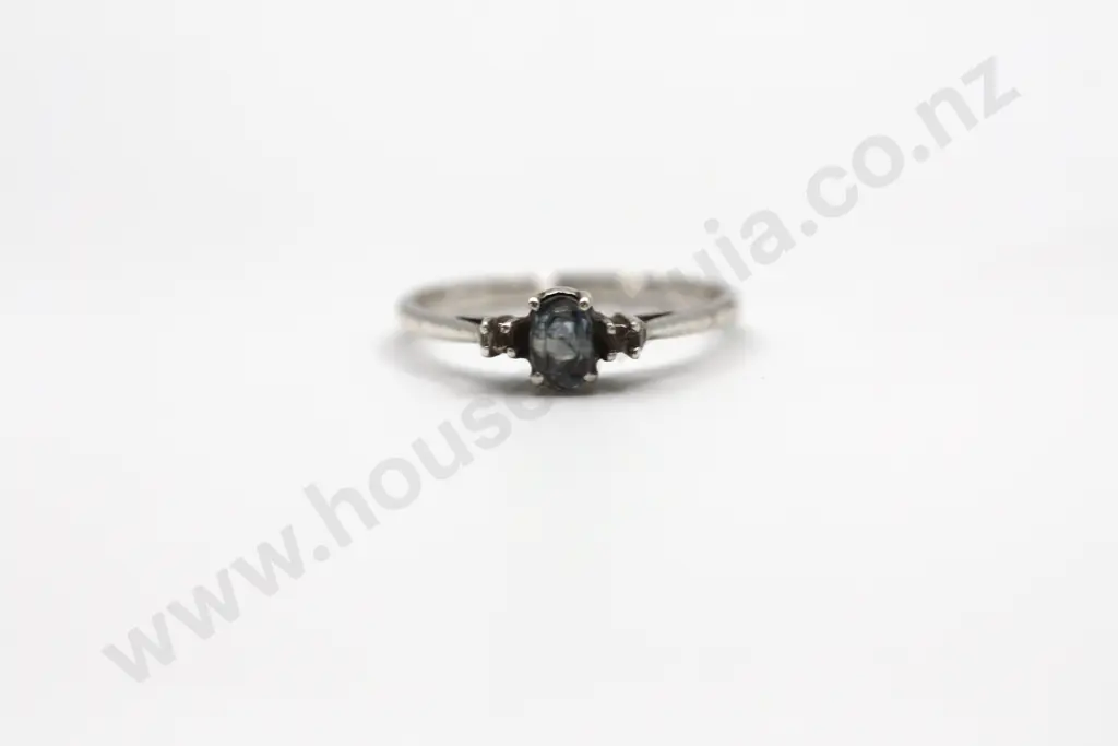 Sterling Silver Gem Set Ring "An Elegant Understatement in Grey" Image 1++