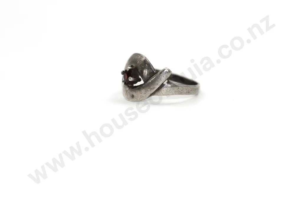 Sterling Silver Garnet Ring "A touch of red" Image 1++