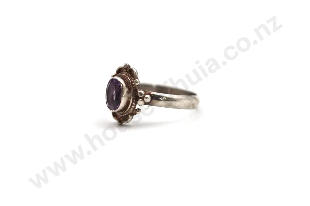 Sterling Silver Amethyst Baroque Style Ring "Going for Baroque" Image 1++