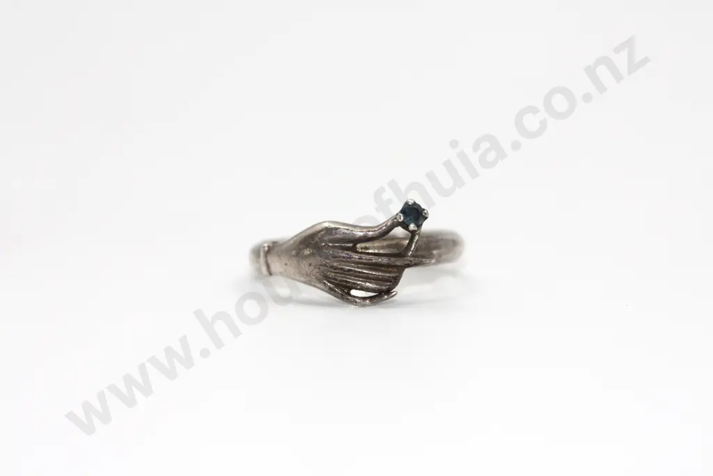 Sterling Silver Gem Set Hand Ring "What long fingers you have" Image 1++